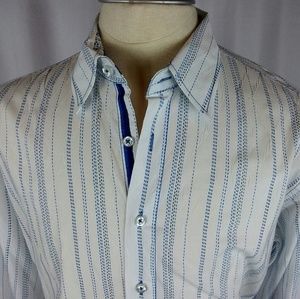 Georg Roth Los Angeles Shirt XL White/Blue Stripes